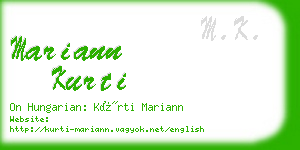 mariann kurti business card